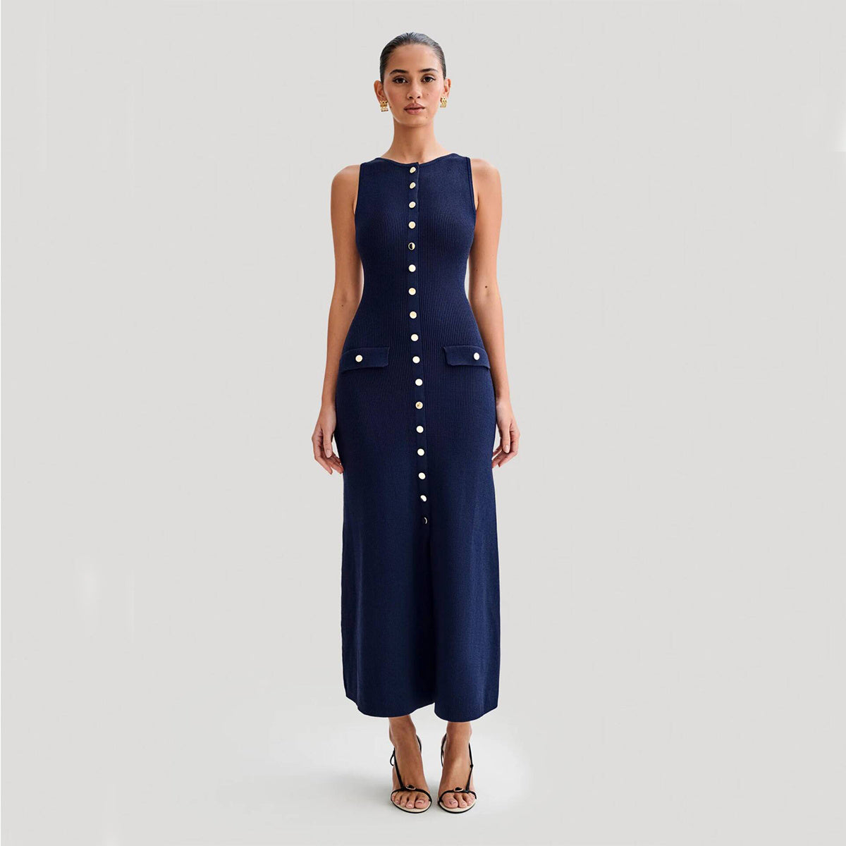 Joan – Elegant Knitted Sleeveless Dress