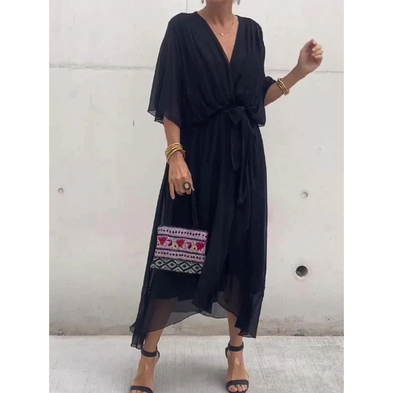Joy – Elegant Batwing V-neck Dress