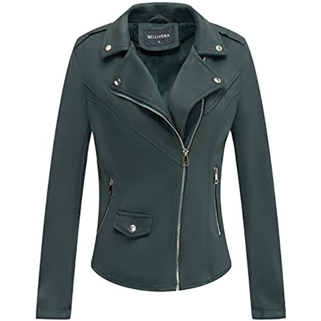 Ruth – Floral Embroidered Vegan Leather Jacket