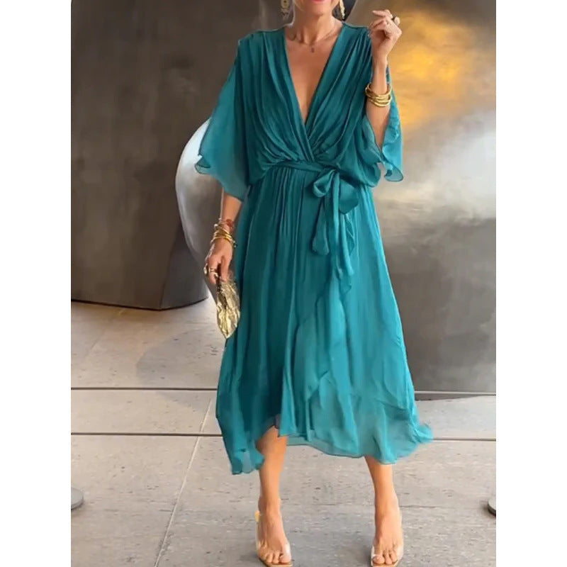 Joy – Elegant Batwing V-neck Dress
