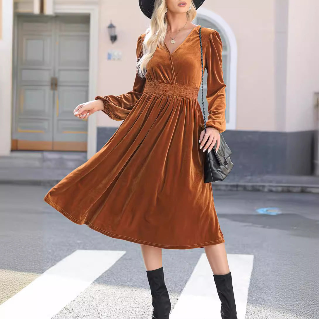 Mandy – Solid Color Long Sleeve Dress