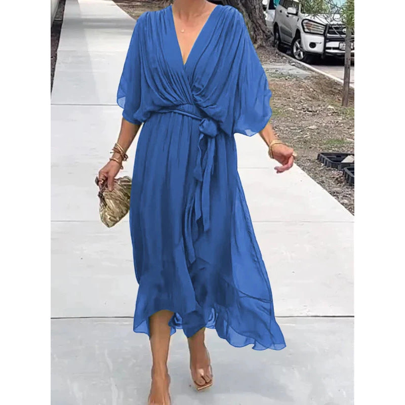 Joy – Elegant Batwing V-neck Dress