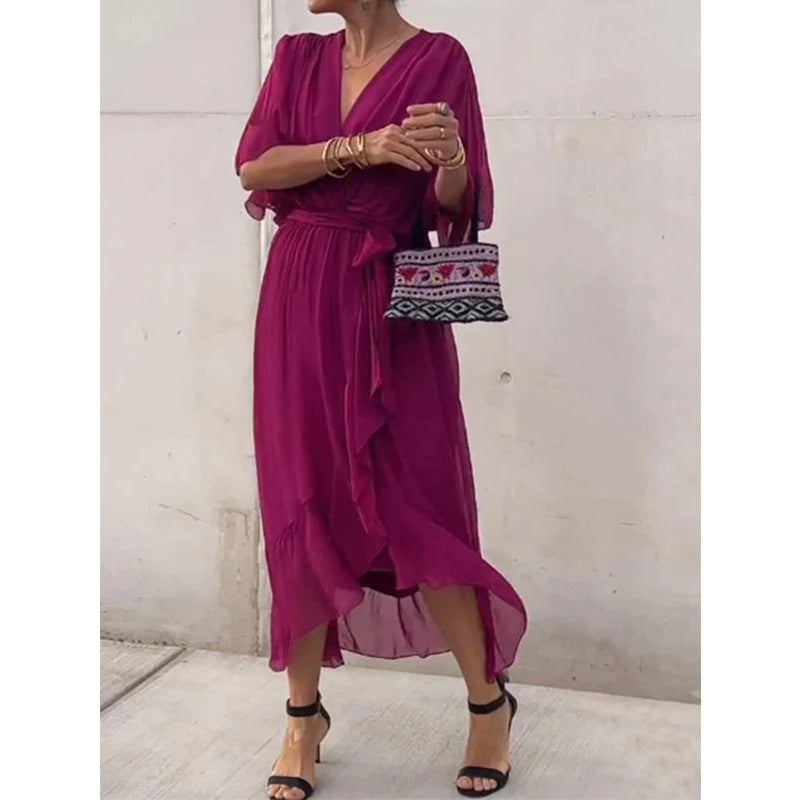 Joy – Elegant Batwing V-neck Dress