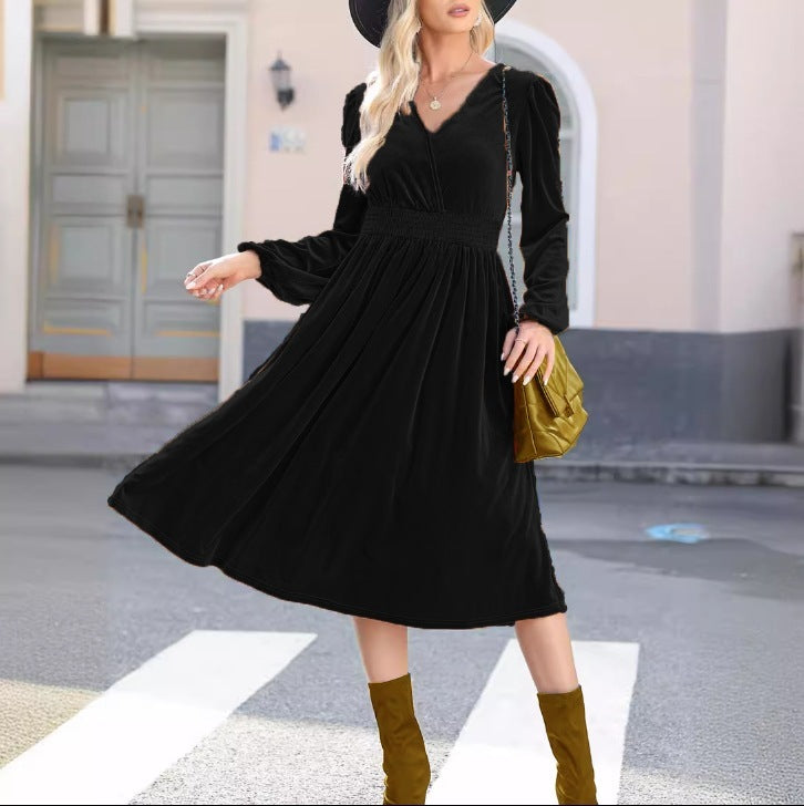 Mandy – Solid Color Long Sleeve Dress