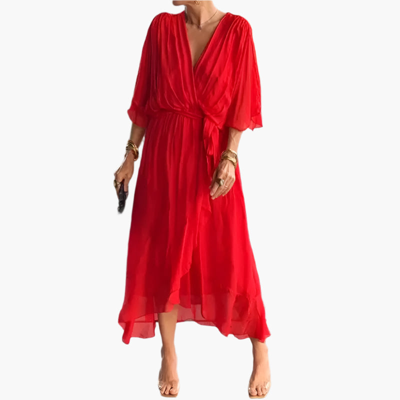 Joy – Elegant Batwing V-neck Dress