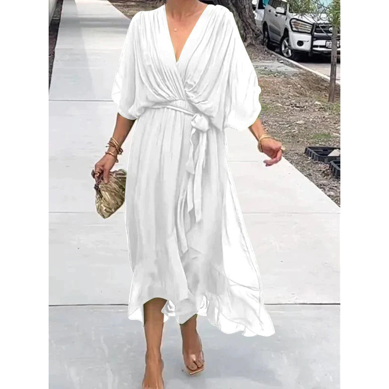 Joy – Elegant Batwing V-neck Dress