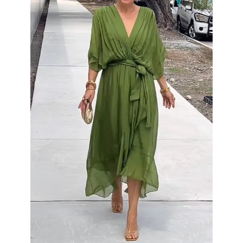 Joy – Elegant Batwing V-neck Dress