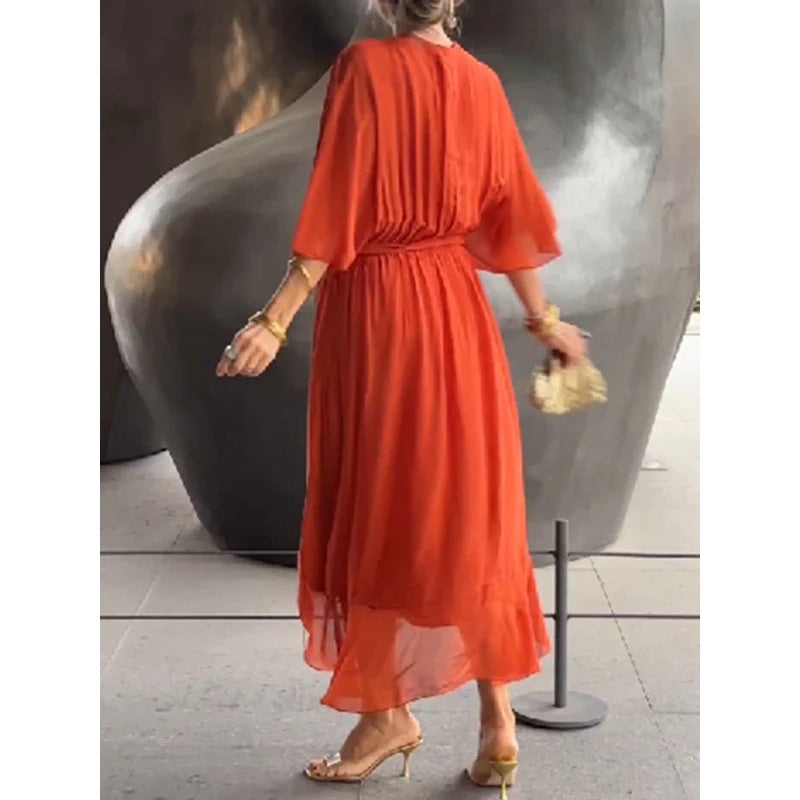 Joy – Elegant Batwing V-neck Dress