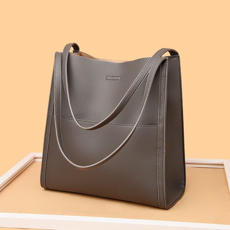 Samantha – Large Vegan Leather Tote Bag with Textured Finish and Dual Handles