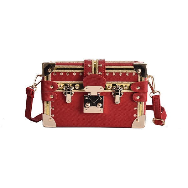Natasha – Vintage Trunk-Style Handbag with Lock Detailing