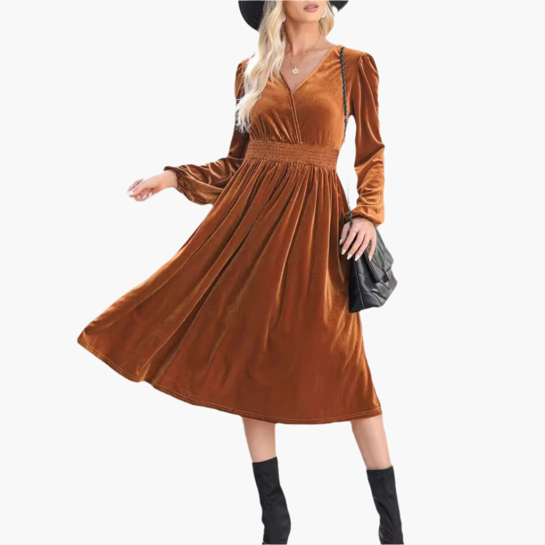 Mandy – Solid Color Long Sleeve Dress