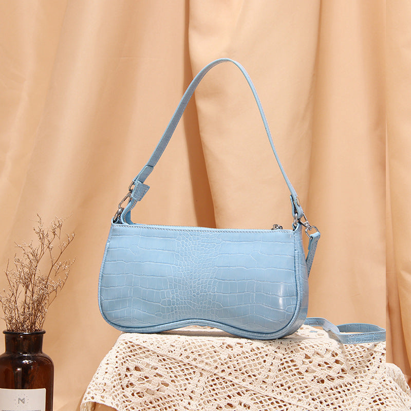 Lydia – Croc-Embossed Vegan Leather Shoulder Bag with Sleek Design