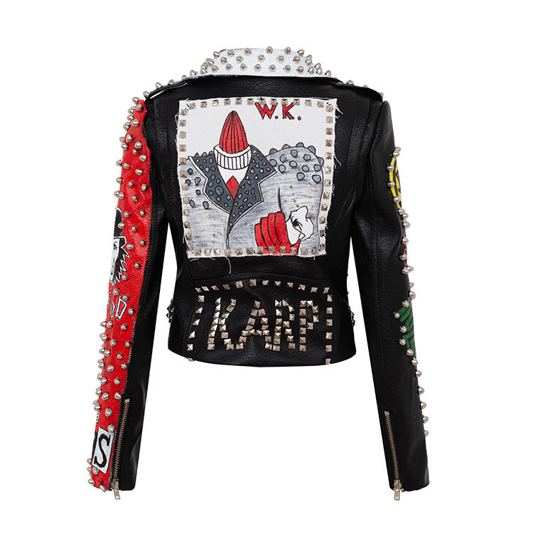 Ryan – Personalized Graffiti Print Motorcycle Jacket