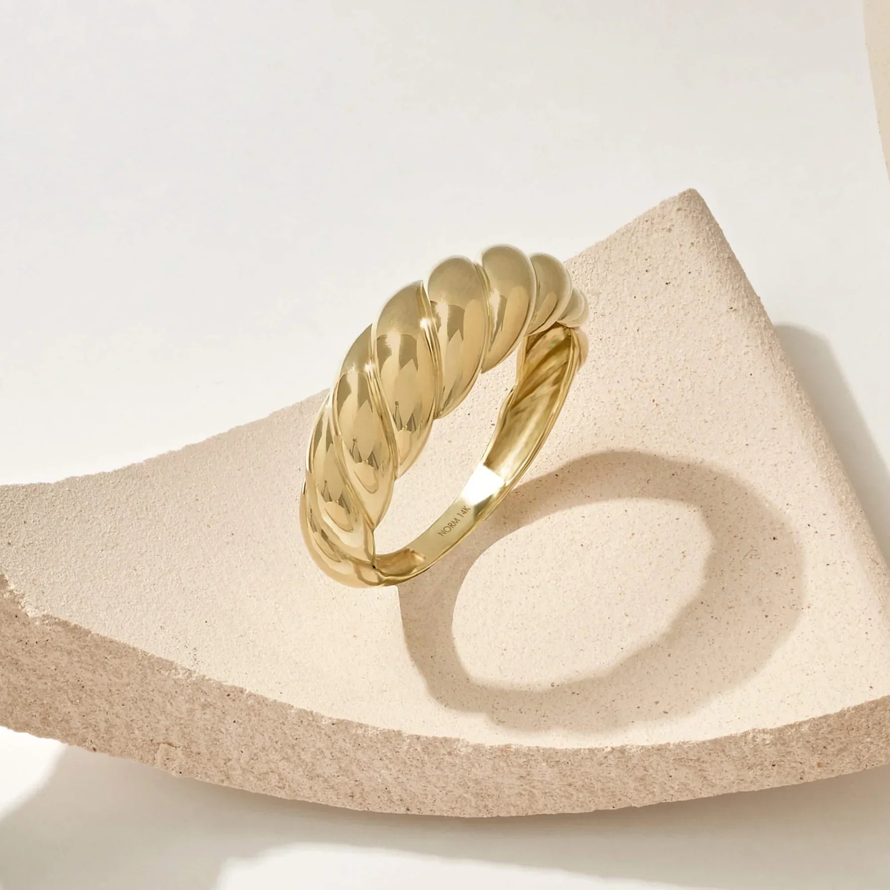 Twisted Dome Ring in Gold Tone
