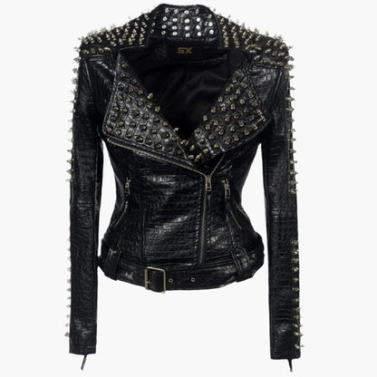 Kirk – Short Vegan Leather Jacket with Punk Style