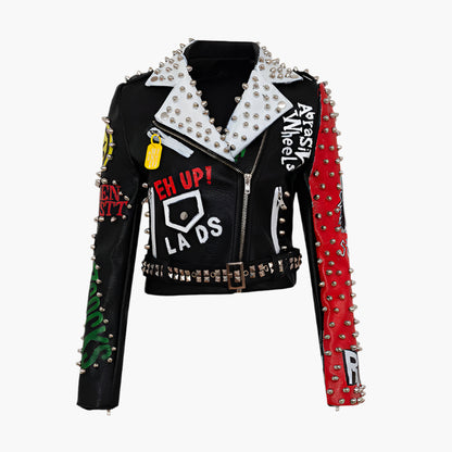 Ryan – Personalized Graffiti Print Motorcycle Jacket