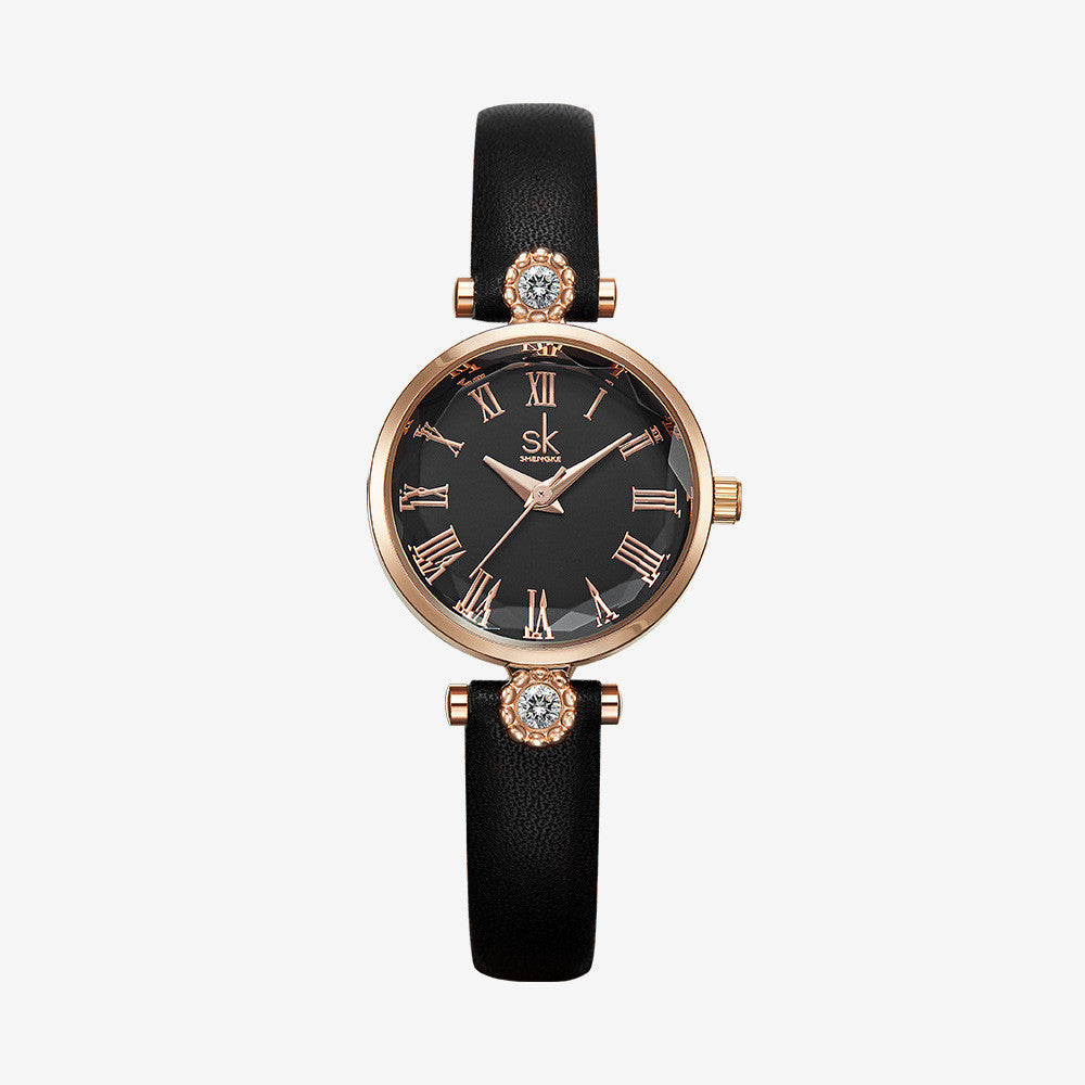 Sophie – Diamond-Studded Floral Glass Watch