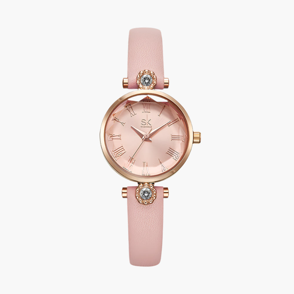 Sophie – Diamond-Studded Floral Glass Watch