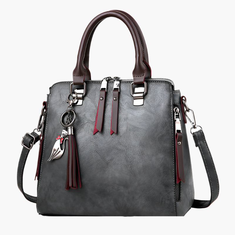 Jessie – Stylish Vegan Leather Handbag with Tassel Keychain