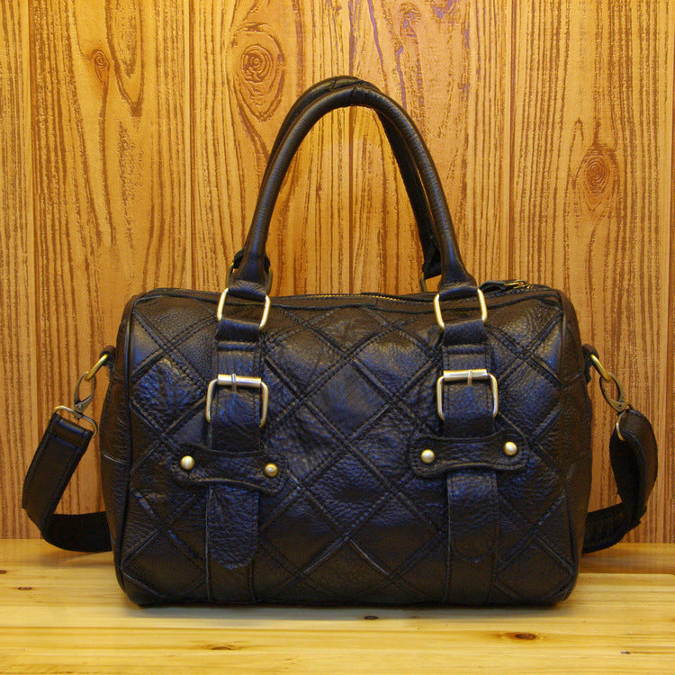 Robyn – Patchwork Vegan Leather Duffel Bag with Bold Design