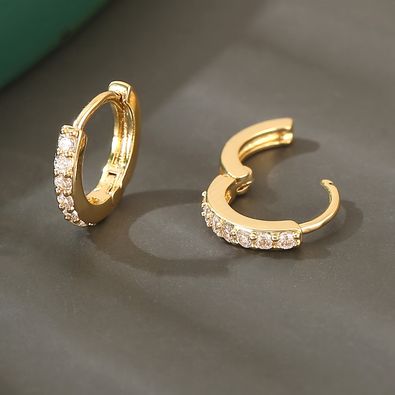 Boho Hoop Earrings with Green Zircon Accents for Everyday Style
