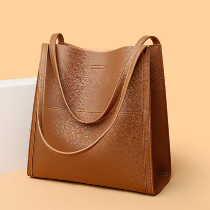 Samantha – Large Vegan Leather Tote Bag with Textured Finish and Dual Handles