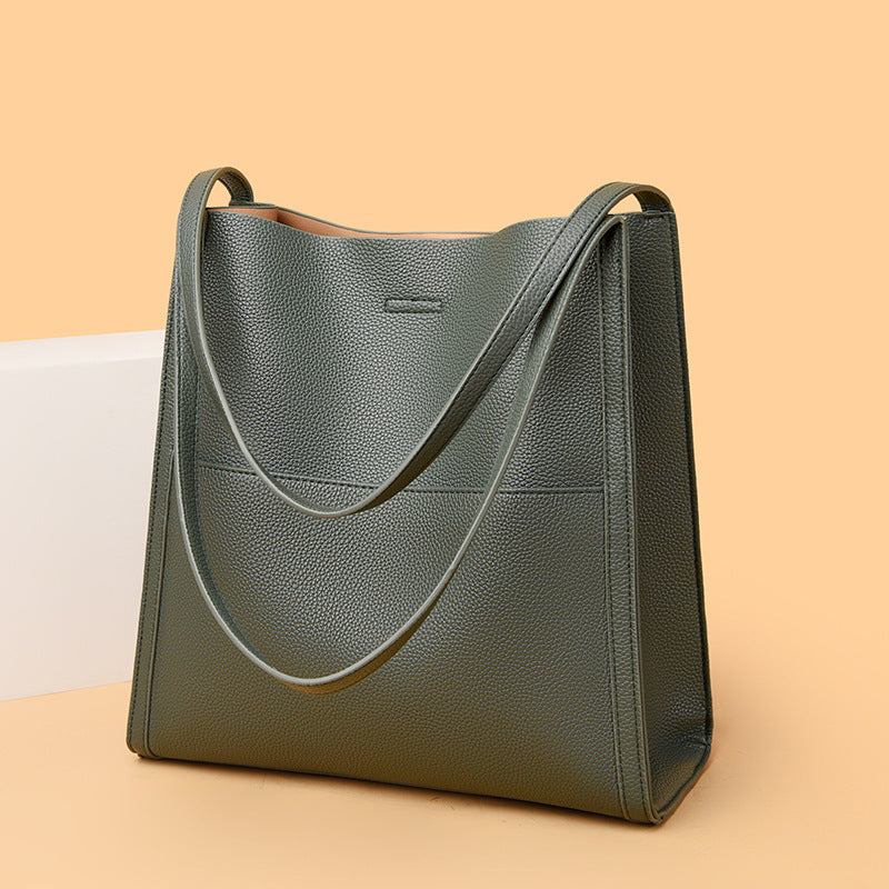 Samantha – Large Vegan Leather Tote Bag with Textured Finish and Dual Handles