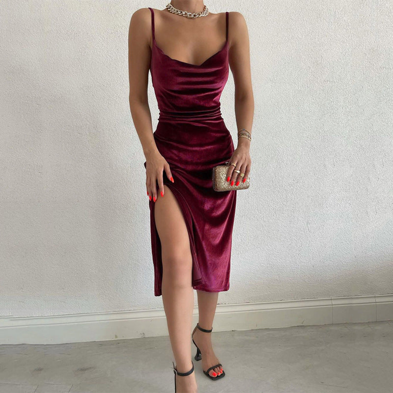 Sharon – Elegant Sleeveless Split Dress