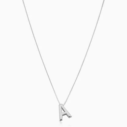 Classic Silver Initial Necklace – Letter Pendant