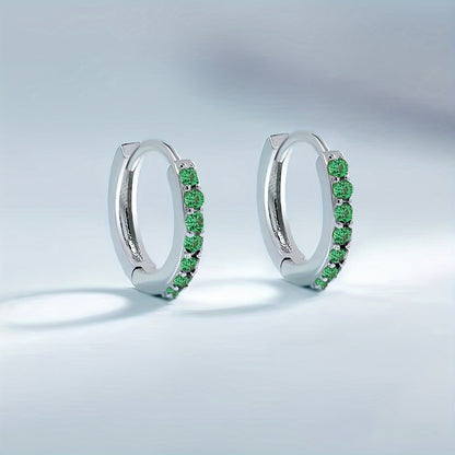 Boho Hoop Earrings with Green Zircon Accents for Everyday Style