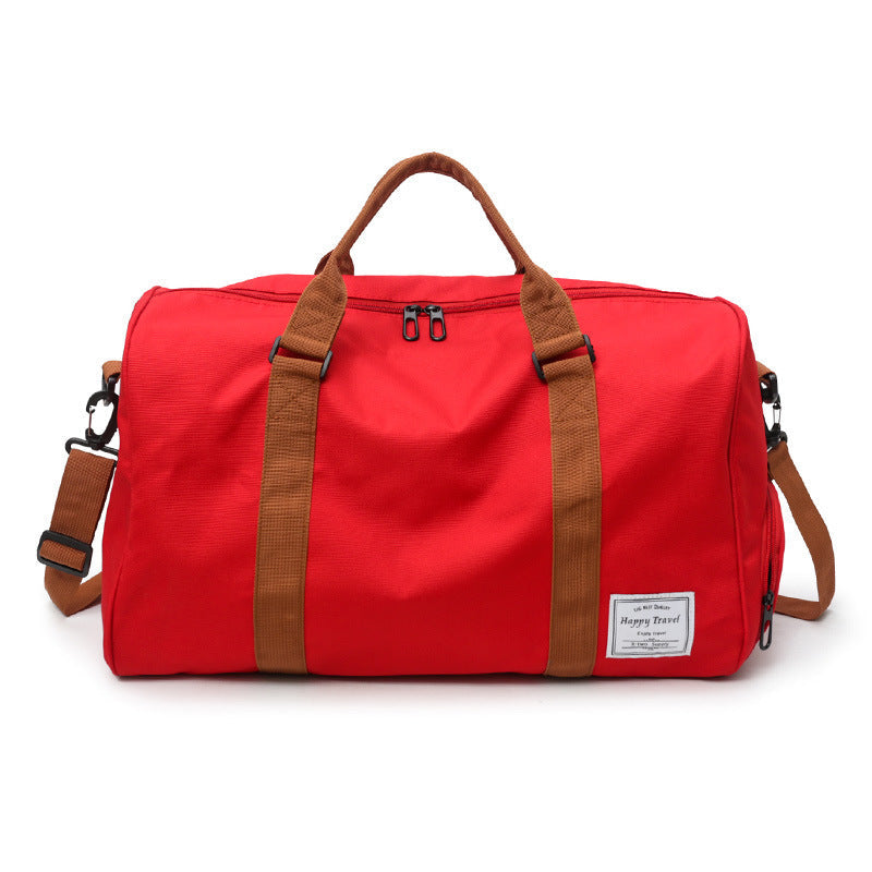 Lauren – Nylon Duffel Bag with Orange Straps for Travel