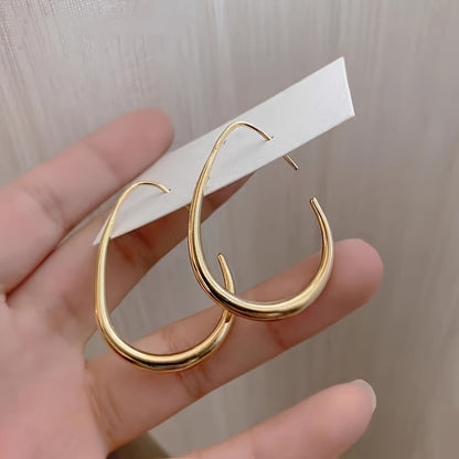 Vintage Teardrop Hoop Drop Earrings for Holiday and Daily Wear