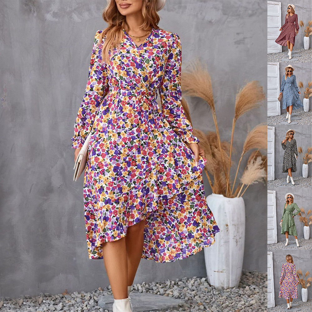 Rebecca – Ruffled Floral Long Sleeve Dress