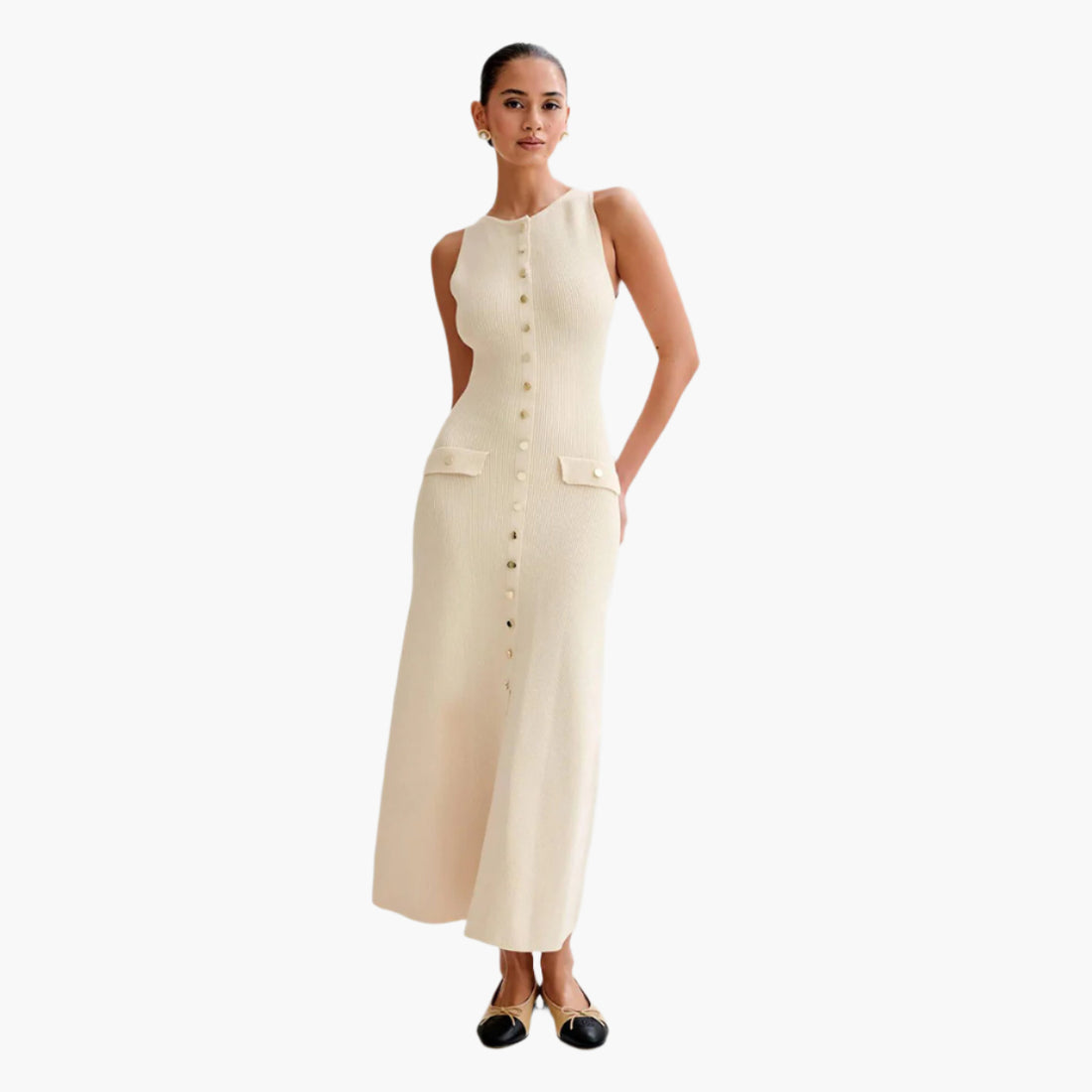 Joan – Elegant Knitted Sleeveless Dress