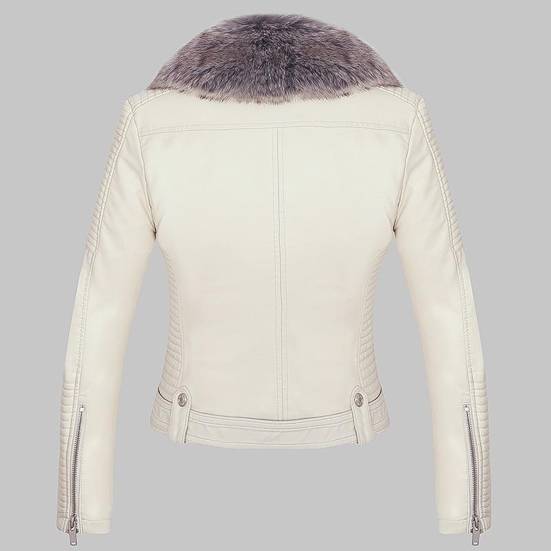 Lily – Detachable Fur Collar Vegan Leather Jacket