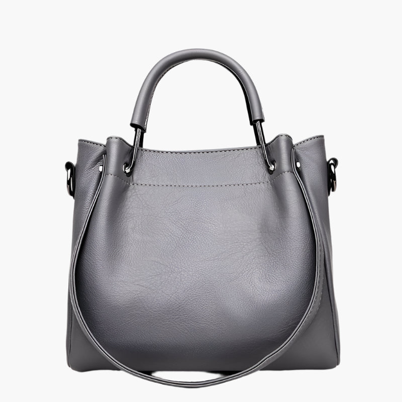 Lisa – Minimalist Vegan Leather Tote Bag with Top Handle and Detachable Strap
