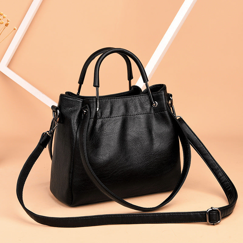 Lisa – Minimalist Vegan Leather Tote Bag with Top Handle and Detachable Strap