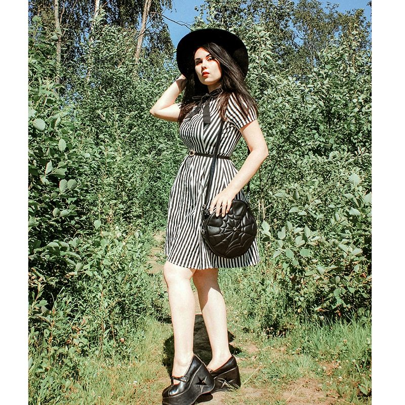 Julie – Vintage Striped Button Dress