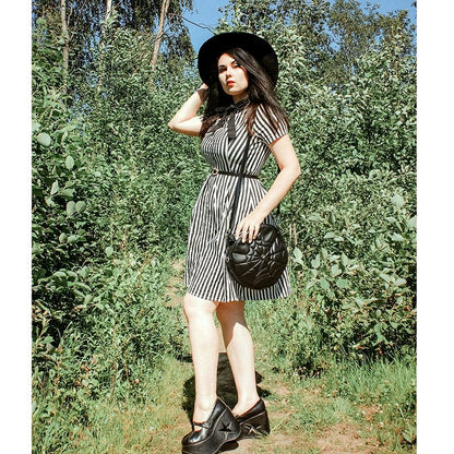 Julie – Vintage Striped Button Dress