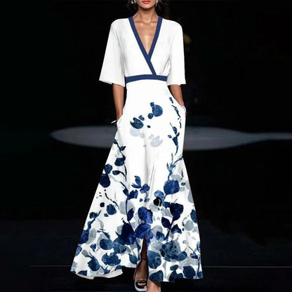 Sara – Printed Pleated Belt Dress