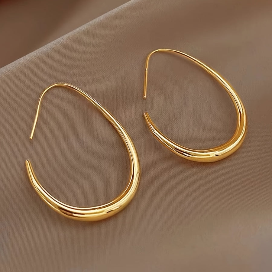 Vintage Teardrop Hoop Drop Earrings for Holiday and Daily Wear