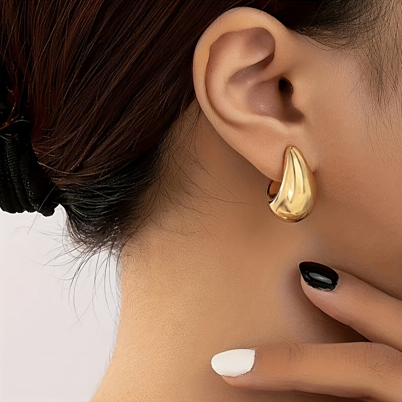 Vintage Teardrop Hoop Earrings for Daily and Special Occasions