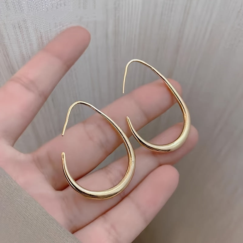 Vintage Teardrop Hoop Drop Earrings for Holiday and Daily Wear