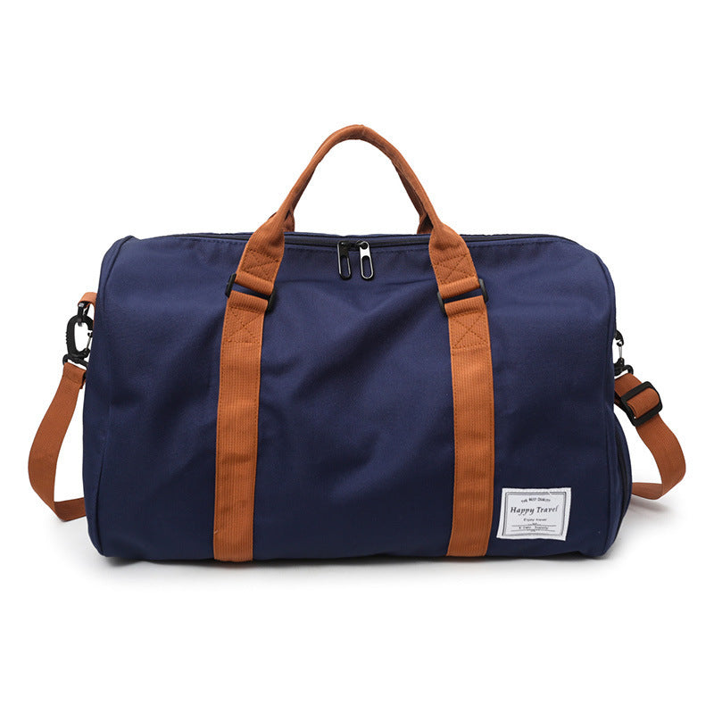 Lauren – Nylon Duffel Bag with Orange Straps for Travel