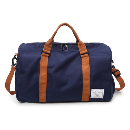 Lauren – Nylon Duffel Bag with Orange Straps for Travel