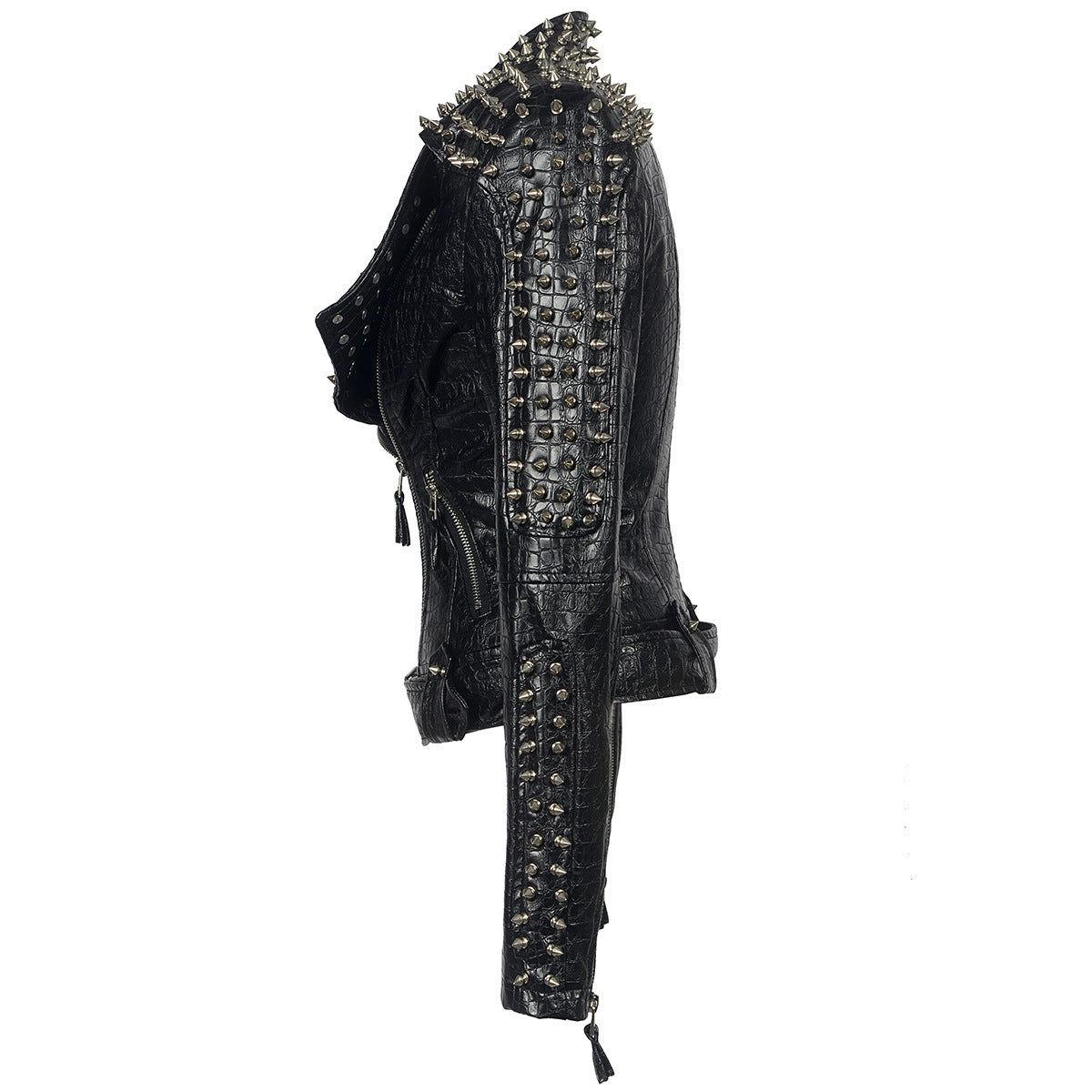 Kirk – Short Vegan Leather Jacket with Punk Style