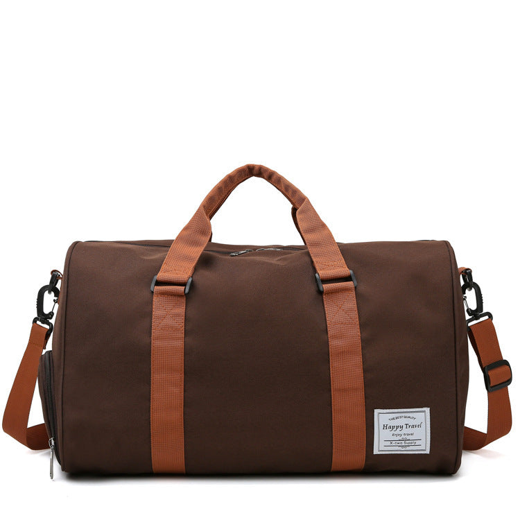 Lauren – Nylon Duffel Bag with Orange Straps for Travel