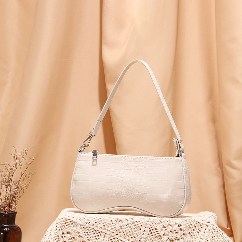 Lydia – Croc-Embossed Vegan Leather Shoulder Bag with Sleek Design