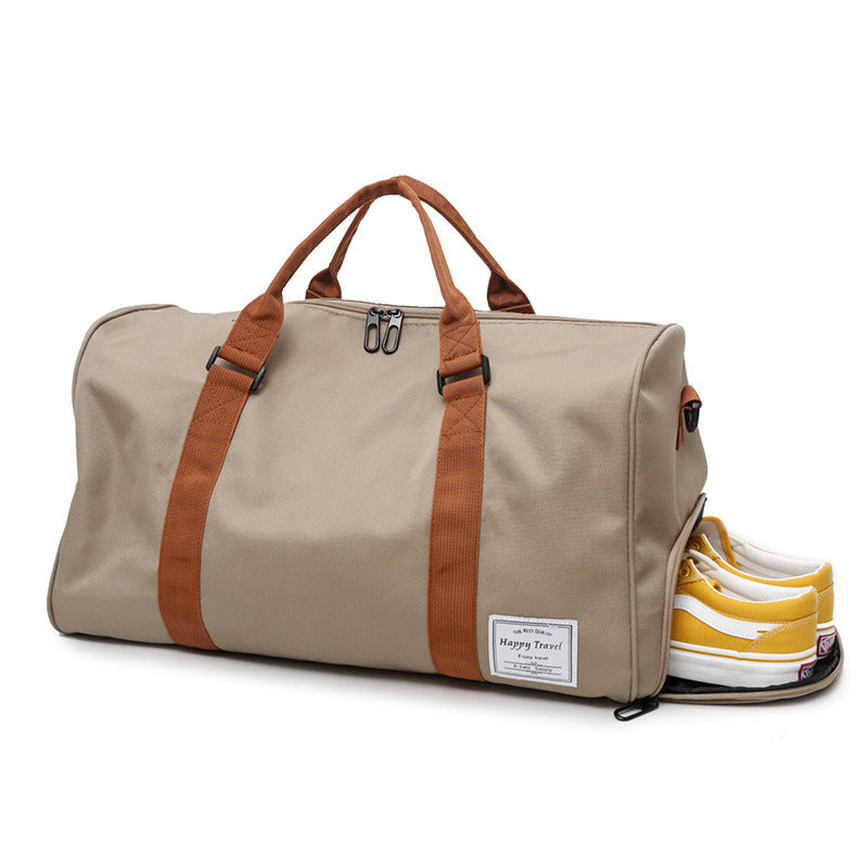 Lauren – Nylon Duffel Bag with Orange Straps for Travel