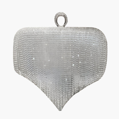 Tracy – Crystal-Embellished Clutch Bag with Cascading Fringe Design